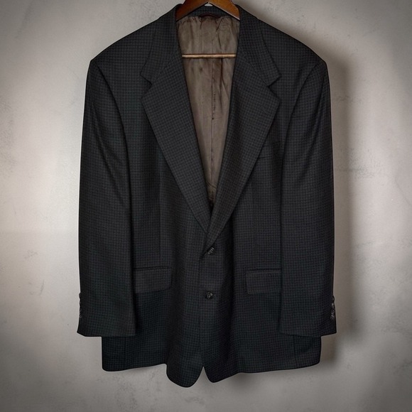 Hart Schaffner Marx Vintage Mens Wool Sport Coat Blazer‎ 46R Brown Flap Pockets